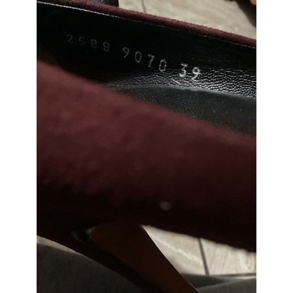 Yves Saint Laurent Burgundy Suede Bow Pointed Toe Pump - Picture 12 of 12